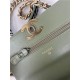 Chanel 19 WALLET ON CHAIN-A Shiny Lambskin, Gold/Silver-Tone & Ruthenium-Finish Metal Green A