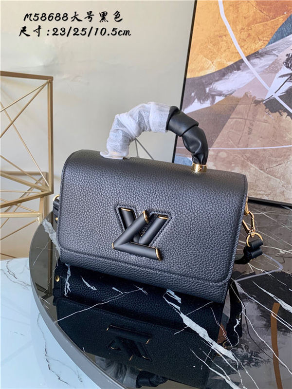 Louis Vuitton TWIST MM Taurillon leather and smooth calfskin Black M58688 High