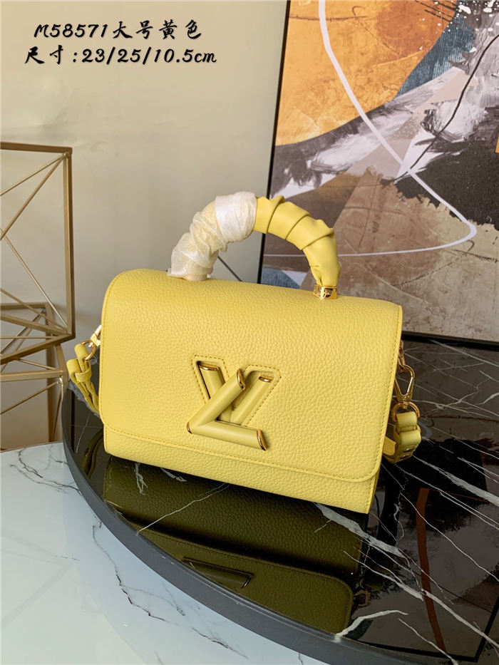 Louis Vuitton TWIST MM Taurillon leather and smooth calfskin Yellow M58571 High