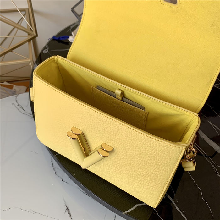 Louis Vuitton TWIST MM Taurillon leather and smooth calfskin Yellow M58571 High