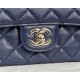 Chanel SMALL FLAP BAG With Top Diamond Handle Lambskin & Gold-Tone Metal AS4141 Navy High