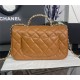 Chanel SMALL FLAP BAG With Top Diamond Handle Lambskin & Gold-Tone Metal AS4141 Caramel High