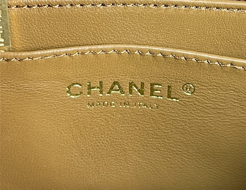 Chanel SMALL FLAP BAG With Top Diamond Handle Lambskin & Gold-Tone Metal AS4141 Caramel High