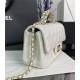 Chanel SMALL FLAP BAG With Top Diamond Handle Lambskin & Gold-Tone Metal AS4141 White High