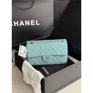 Chanel Medium Classic Flap Bag Tweed Green High