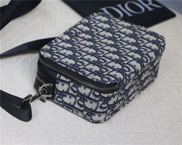 Dior POUCH WITH SHOULDER STRAP Dior Oblique Jacquard Beige and Black High