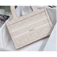 MINI Dior BOOK TOTE Dior Oblique Embroidery Pink High