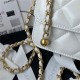 Chanel MINI FLAP BAG Calfskin & Gold-Tone Metal AS2615 White A