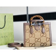 Gucci Diana jumbo GG small tote bag 660195 Camel and ebony jumbo GG canvas High