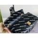 Gucci The Hacker Project small GG Marmont bag Balenciaga print Black leather High