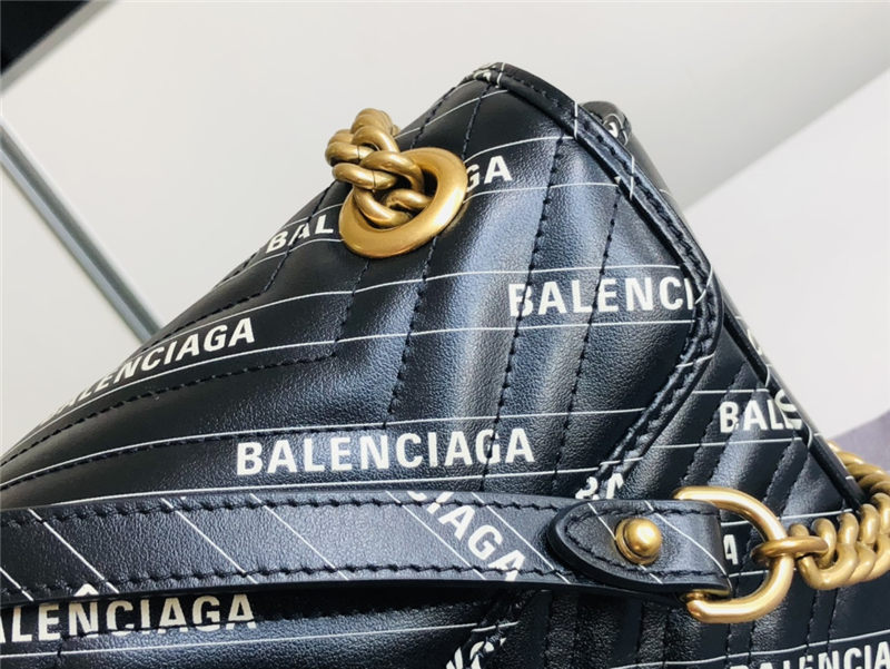 Gucci The Hacker Project small GG Marmont bag Balenciaga print Black leather High