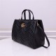 Gucci GG Marmont medium matelassé top handle bag  Black Leather High