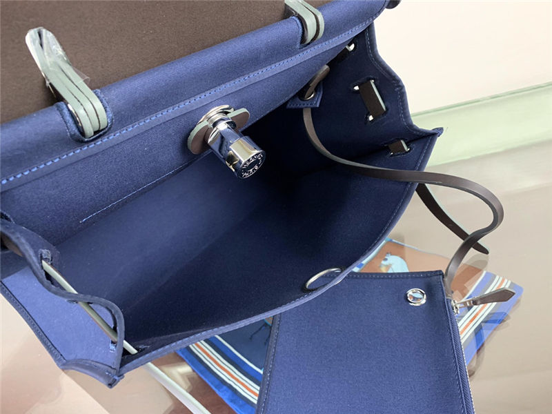 Hermes Herbag 31 Blue Navy High