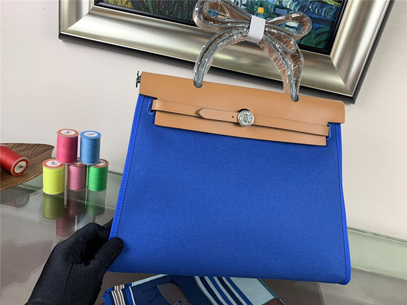 Hermes Herbag 31 Blue Royal Blue High