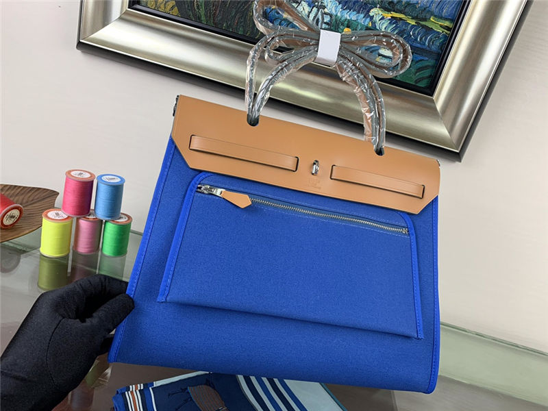 Hermes Herbag 31 Blue Royal Blue High