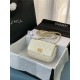 MINI FLAP BAG Calfskin, Imitation Pearls & Gold-Tone Metal White High