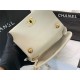 MINI FLAP BAG Calfskin, Imitation Pearls & Gold-Tone Metal White High