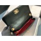 SMALL FLAP BAG Calfskin, Imitation Pearls & Gold-Tone Metal Black High