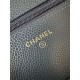 Classic Wallet on Chain A33814 Grained Calfskin Gold/Silver Metal Navy B