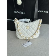 HOBO HANDBAG AS3562 Lambskin & Gold-Tone Metal White High