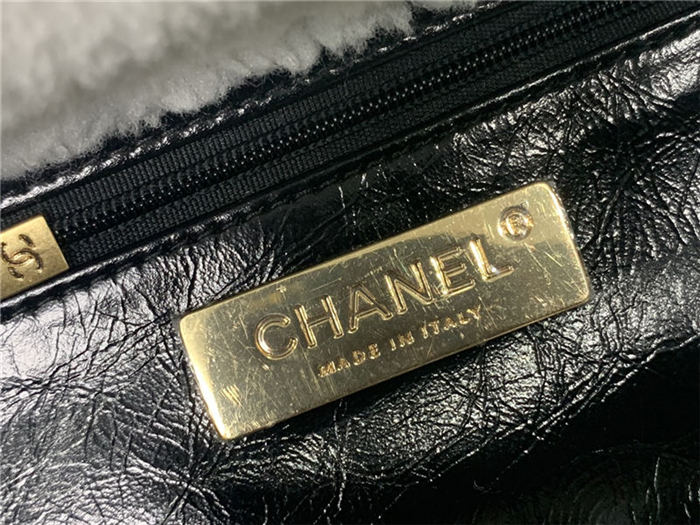 Chanel 19 Flap Bag Calfskin Gold-Tone, Silver-Tone & Ruthenium-Finish Metal Black High