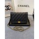 BOY Chanel WALLET ON CHAIN Grained Calfskin & Gold-Tone Metal Black High