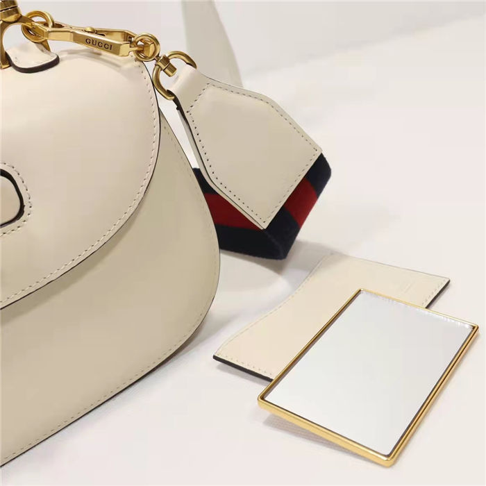 Gucci Bamboo 1947 small top handle bag White Leather 675797 High