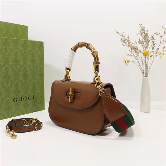 Gucci Bamboo 1947 small top handle bag Cuir Leather 675797 High