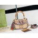 Gucci Bamboo 1947 jumbo GG small top handle bag Camel and ebony jumbo GG canvas 675797 High