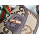 Gucci Bamboo 1947 jumbo GG small top handle bag Camel and ebony jumbo GG canvas 675797 High