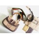 Gucci Bamboo 1947 jumbo GG small top handle bag Camel and ebony jumbo GG canvas 675797 High