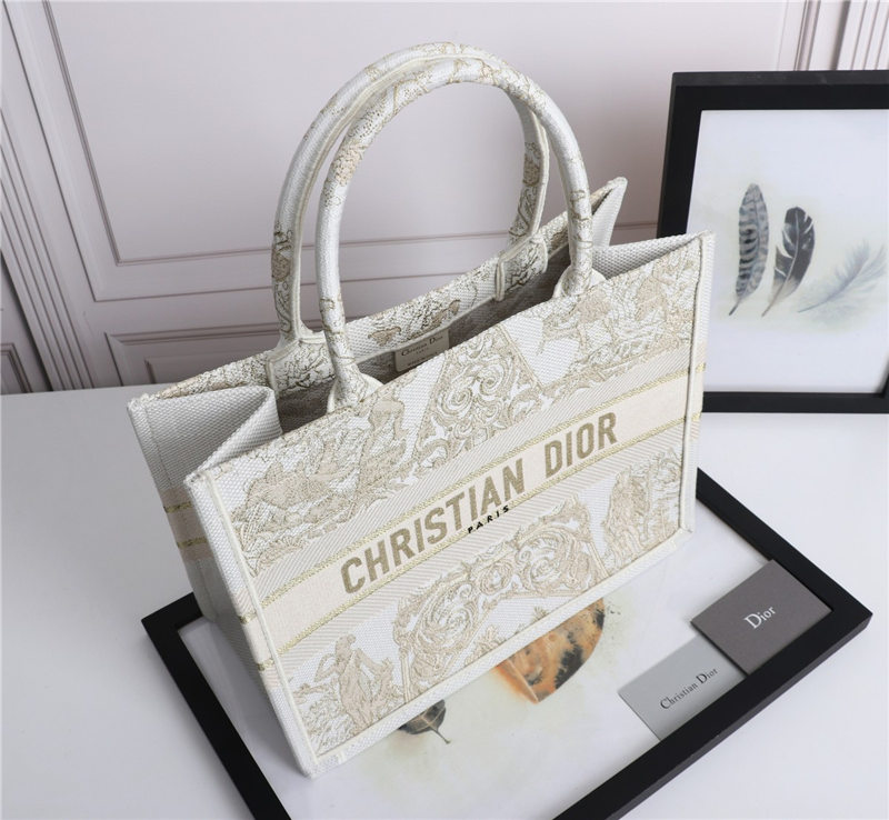 MEDIUM Dior BOOK TOTE Dior Around the World Stella Embroidery Gold-Tone High