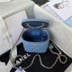 SMALL VANITY WITH CHAIN Denim & Gold-Tone Metal Blue AP1447 A