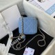 SMALL VANITY WITH CHAIN Denim & Gold-Tone Metal Blue AP1447 A