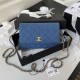 WALLET ON CHAIN Denim & Gold-Tone Metal Dk-Blue AP1450 A