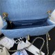 MINI FLAP BAG Denim & Gold-Tone Metal Blue AS1787 A