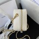 MINI CAMERA CASE Lambskin Gold-Tone Metal White AS2463 A