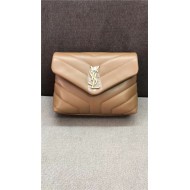 LOULOU TOY BAG IN Y-QUILTED LEATHER Gold-Tone Caramel High