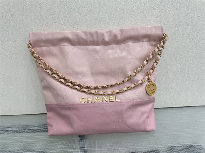 Chanel 22 SMALL HANDBAG Patchwork Shiny Calfskin & Gold-Tone Metal AS3260 High