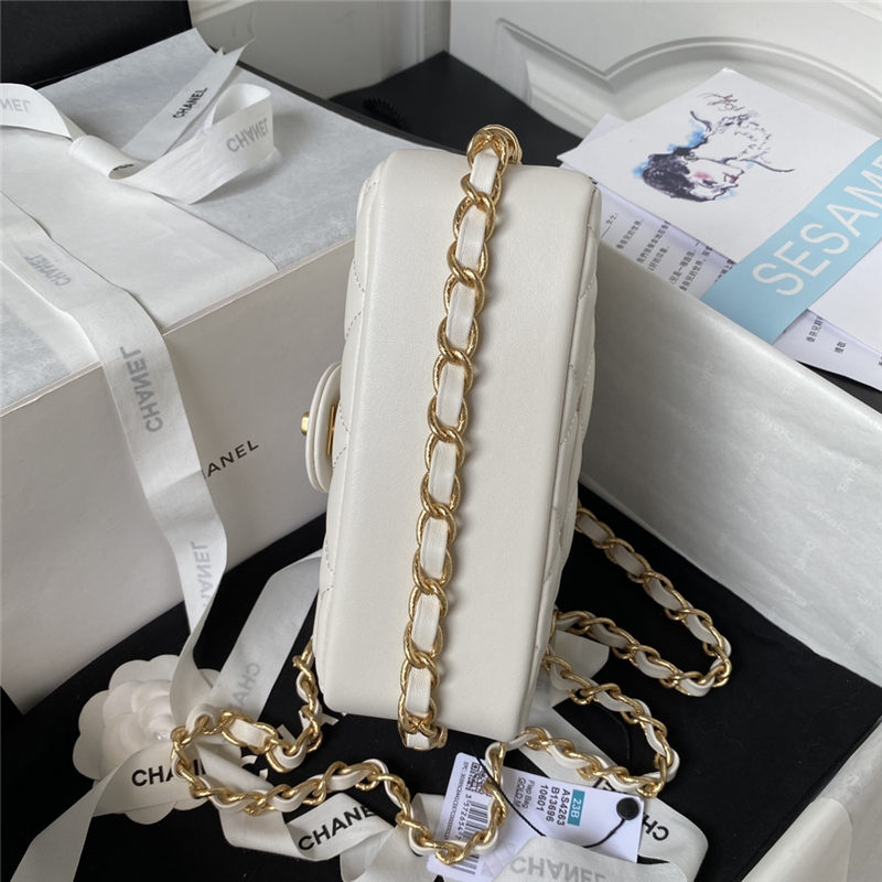 Chanel MINI FLAP BAG Calfskin AS4263 White A