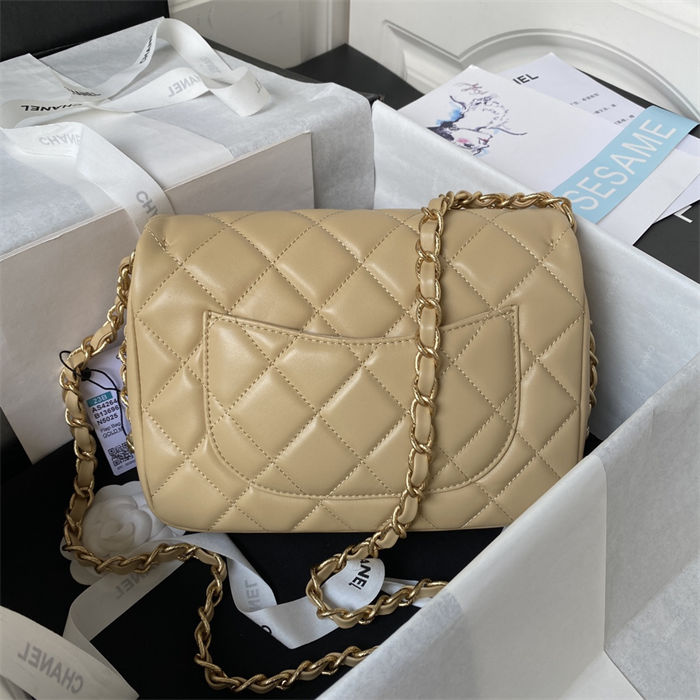 Chanel SMALL FLAP BAG Calfskin AS4264 Beige A