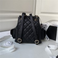 Chanel SMALL BACKPACK AS4399 Grained Shiny Calfskin & Gold-Tone Metal Black A