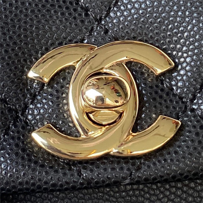 Chanel SMALL BACKPACK AS4399 Grained Shiny Calfskin & Gold-Tone Metal Black A