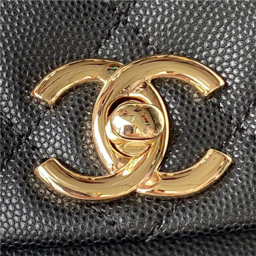 Chanel BACKPACK AS4398 Grained Shiny Calfskin & Gold-Tone Metal Black A