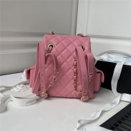 Chanel BACKPACK AS4398 Grained Shiny Calfskin & Gold-Tone Metal Pink A