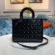 LARGE LADY Dior BAG Patent Cannage Calfskin Black High