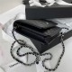 Classic Wallet on Chain AP0250 Grained Calfskin Black Silver Metal A