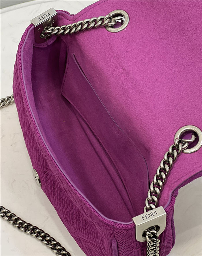 Baguette Chain Midi Bag FF Fabric Purple High