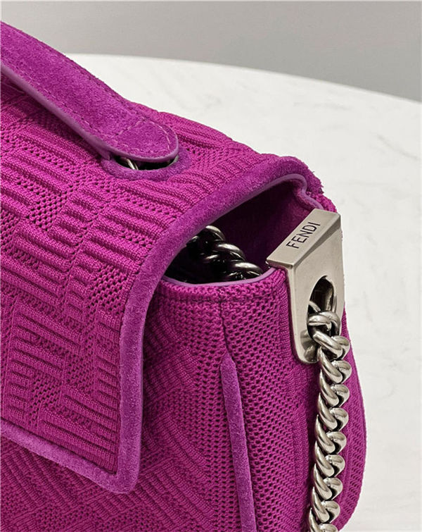 Baguette Chain Midi Bag FF Fabric Purple High