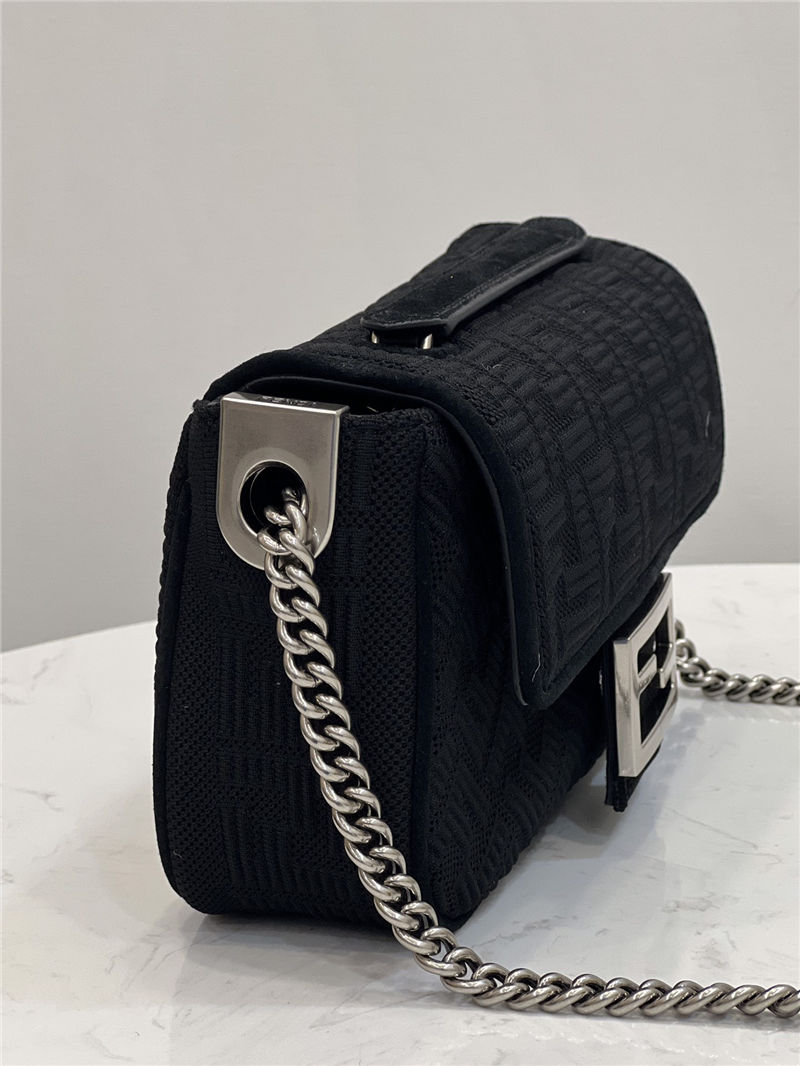 Baguette Chain Midi Bag FF Fabric Black High